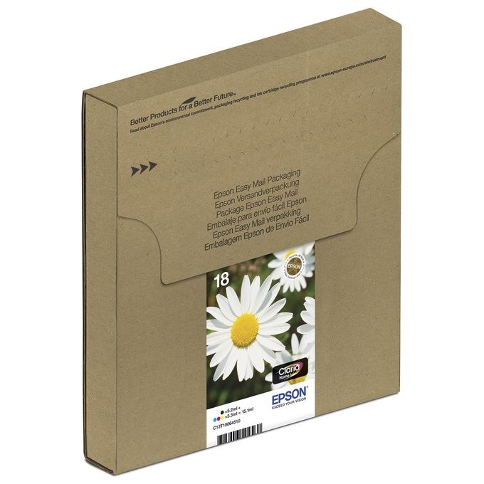 Epson 18 Serie Margherita Cartuccia Originale, Standard, Multipack, 4 Colori, FFP