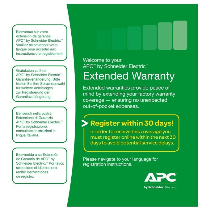 APC 3 YEAR EXT. WARRANTY ATTIVABILE SOLO NEL PERIODO DI GARANZIA STANDARD UPS NO RINNOVI