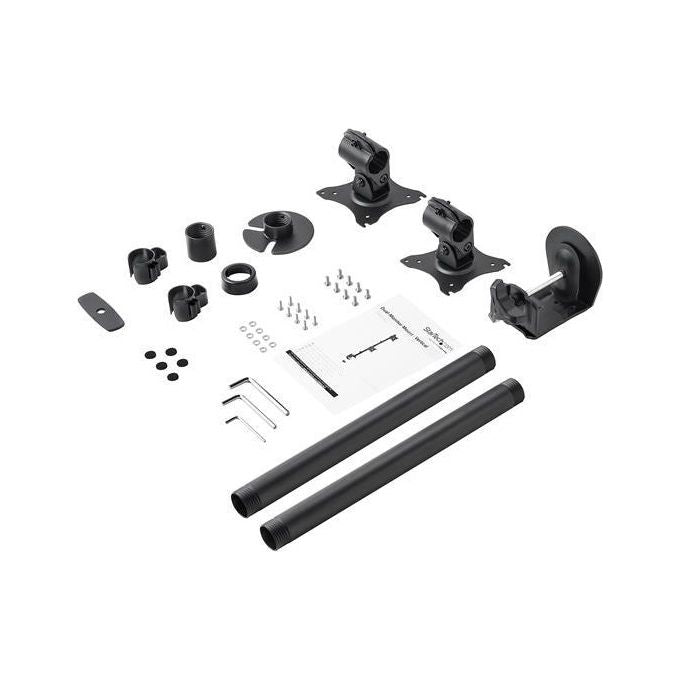 Startech ARMDUALV Supporto Verticale da Scrivania per 2 Monitor VESA, Base Regolabile per Schermi fino a 27''