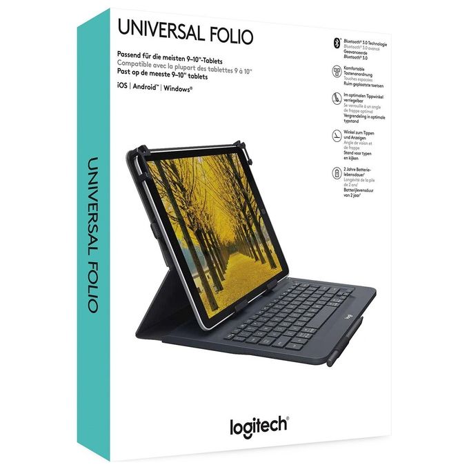 Logitech Universal Custodia Tastiera senza Fili Bluetooth 3.0 QWERTY Spagnola