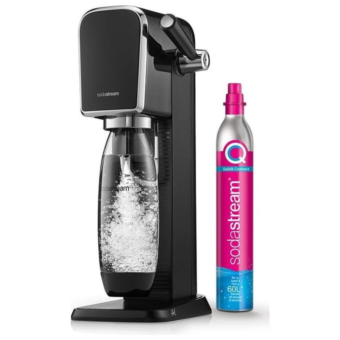 Sodastream Gasatore d'Acqua Art Nero 1 Bottiglia da 1 Litro 1 Cilindro Co2