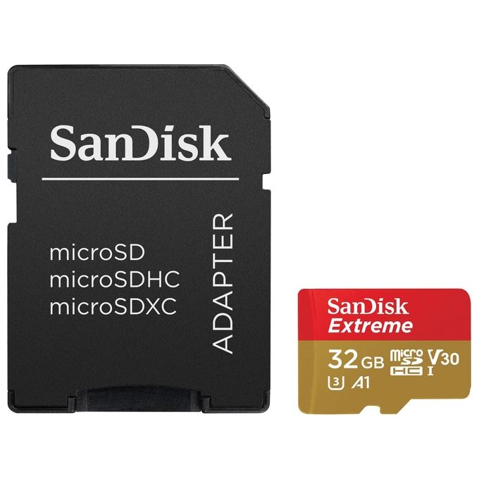 SanDisk Extreme 32 GB microSDHC Memory Card Performance up to 100 MB-s, Class 10, U3, V30