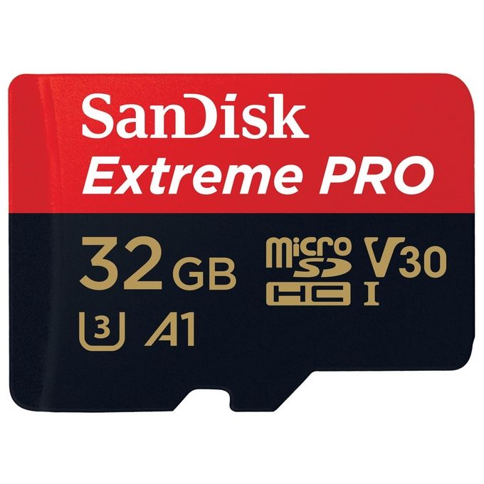 SanDisk Extreme Pro 32 GB microSDHC e Adattatore SD fino a 100 MB-sec, Classe 10, UHS-I, U3, V30