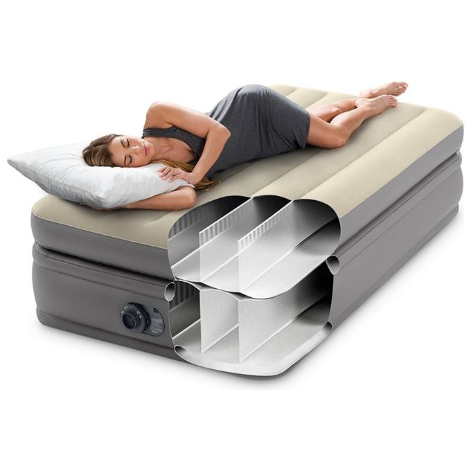 Intex 64162ND Materasso Dura-Beam Prime Comfort Singolo con Pompa Elettrica Incorporata 99x191x51 cm Singolo Versione 2023