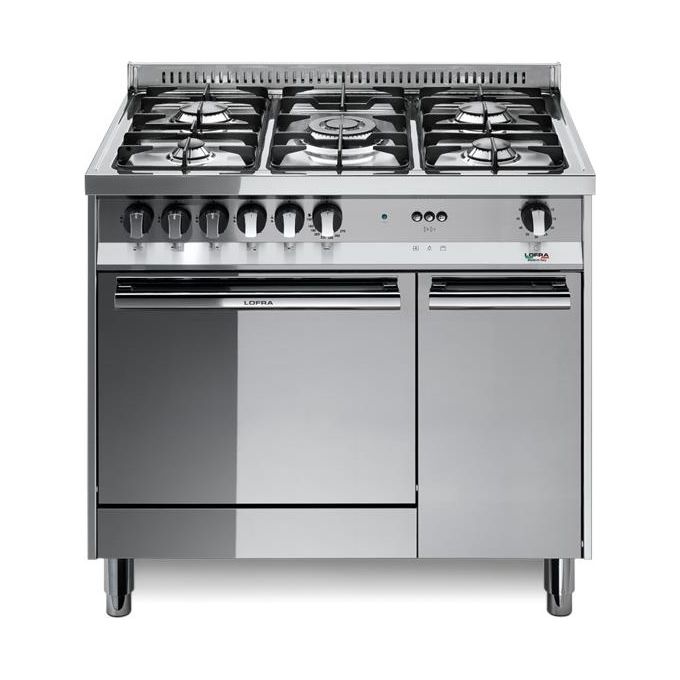 Lofra MR96MF-C Cucina con Forno Ventilato 90x60cm 9 Programmi 66Lt 4 Fuochi e una Tripla Corona Inox