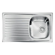 CM 010443DCSSX Serie Siros 3'' Lavello Acciaio Inox Satinato da Incasso Gocciolatoio a Sinistra 1 Vasca 86X50cm