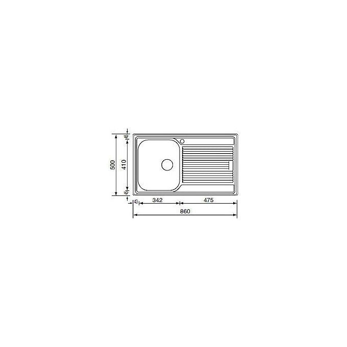 CM 011273DCSSP Lavello IX Zenith 3'' 86X50 1 Vasca a destra