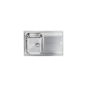 CM 011241SCSSX Serie Zenith 3'' Lavello Acciaio Inox Satinato da incasso Gocciolatoio a Destra 1 Vasca a sinistra 79X50cm