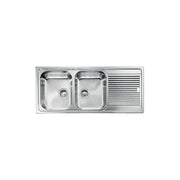 CM 011247SCSSX Serie Zenith 3'' Lavello acciaio inox satinato da Incasso Gocciolatoio a Destra 2 vasche 116X50cm
