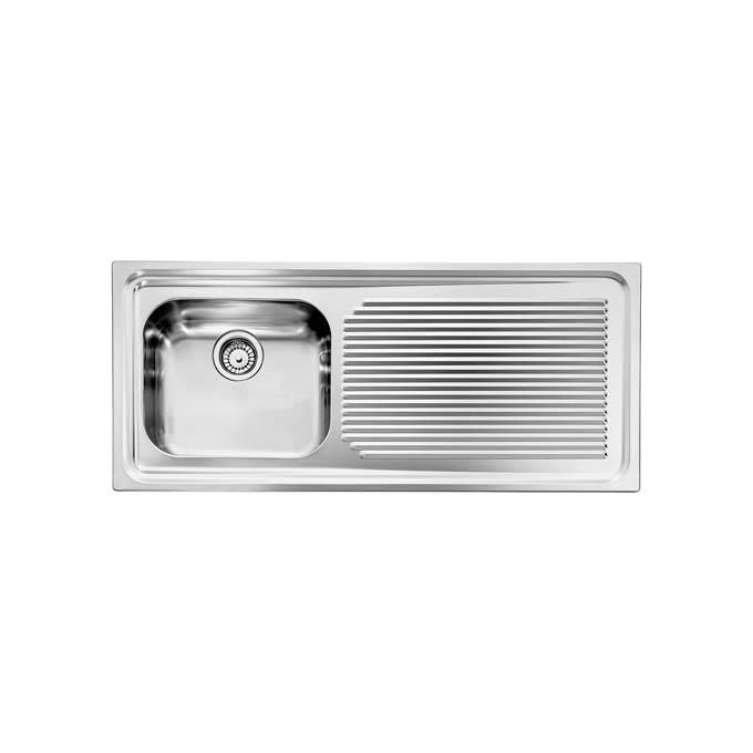 CM 011046SCSSX Serie Aurora 3'' Lavello Acciaio inox satinato da incasso Gocciolatoio a Destra 1 Vasca 116X50cm
