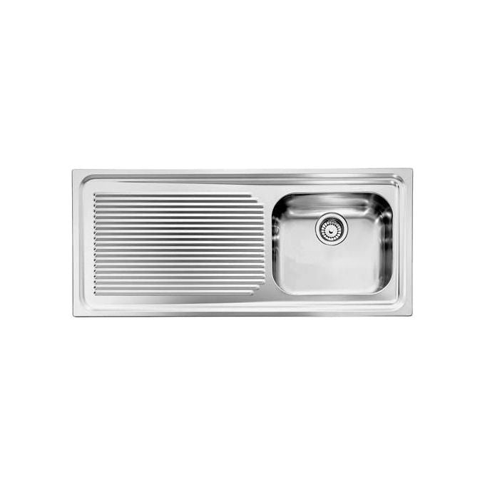 CM 011046DCSSX Serie Aurora 3'' Lavello Acciaio Inox Satinato da incasso Gocciolatoio a Sinistra 1 Vasca  116X50cm