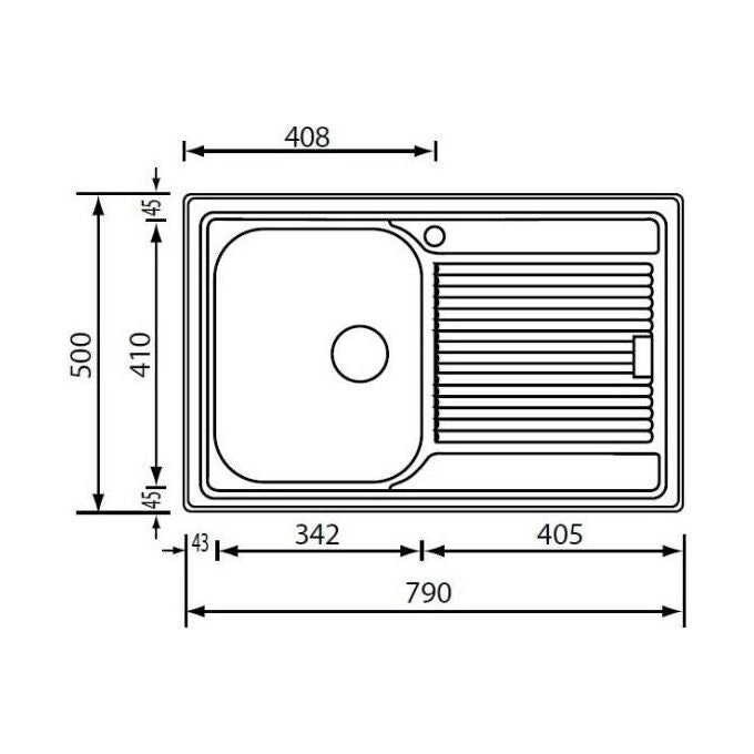 CM 011251SCSSP Lavello IX Zenith Plus 3'' 79X50 1 Vasca a sinistra