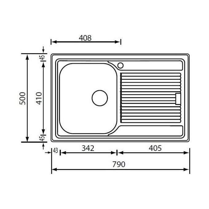 CM 011261SCSSP Lavello IX Zenith Plus 3'' 79X50 1 Vasca a sinistra