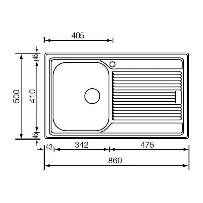 CM 011263DCSSP Lavello IX Zenith Plus 3'' 86X50 1 Vasca a destra