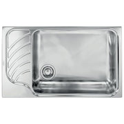 CM 011753DCSSP Serie Eureka Lavello Acciaio Inox Satinato da Incasso Gocciolatoio a Sinistra 1 Vasca 86X51cm