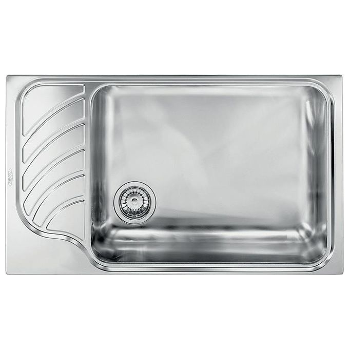 CM 011753DCSSP Serie Eureka Lavello Acciaio Inox Satinato da Incasso Gocciolatoio a Sinistra 1 Vasca 86X51cm