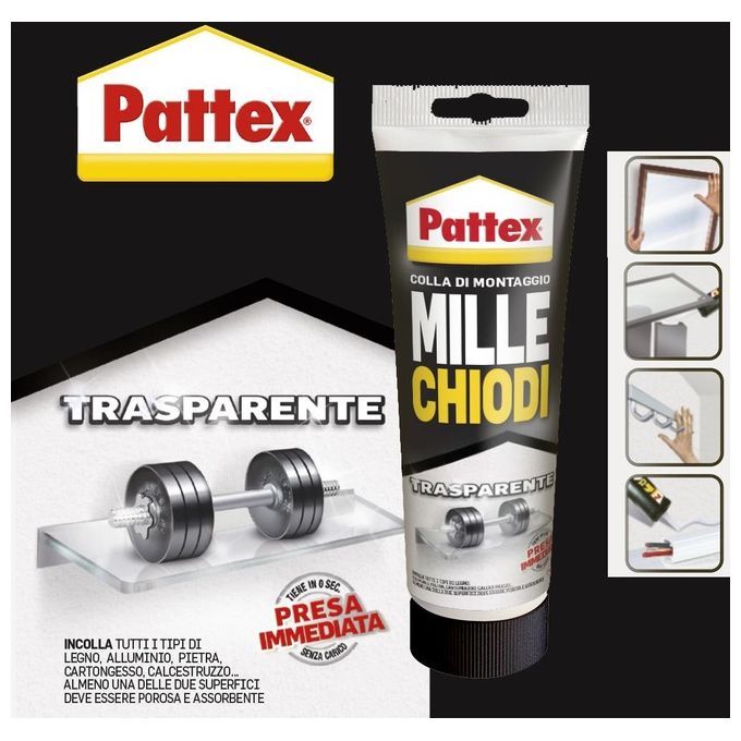 Henkel Adesivo di Montaggio Pattex Millechiodi 40gr Trasparente