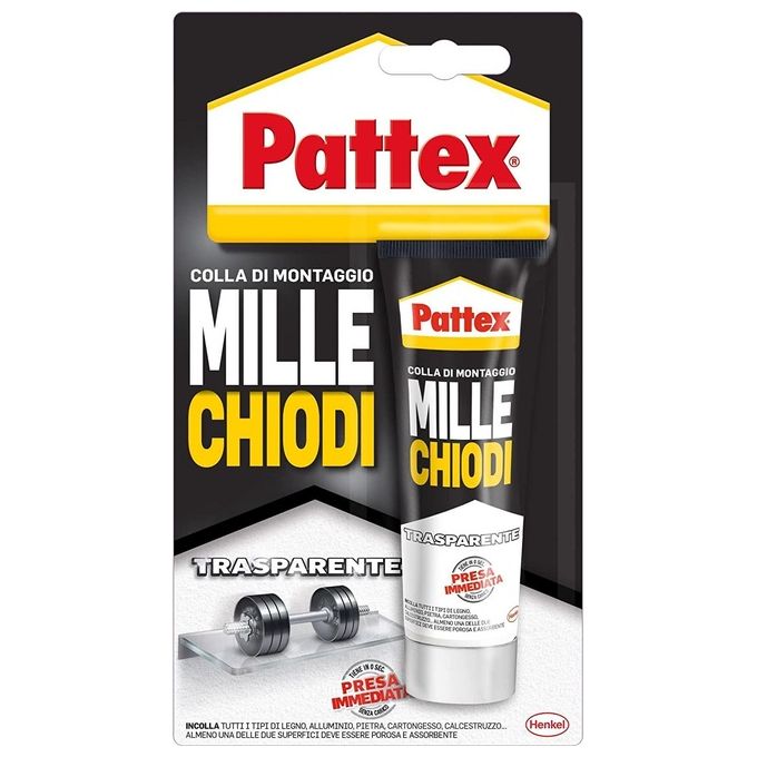 Henkel Adesivo di Montaggio Pattex Millechiodi 40gr Trasparente
