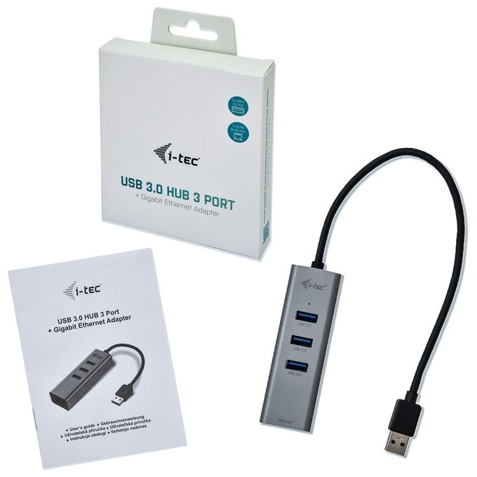 I-Tec Metal U3METALG3HUB Hub di Interfaccia Usb 3.2 Gen 1 Type-A 5000Mbit-s Grigio