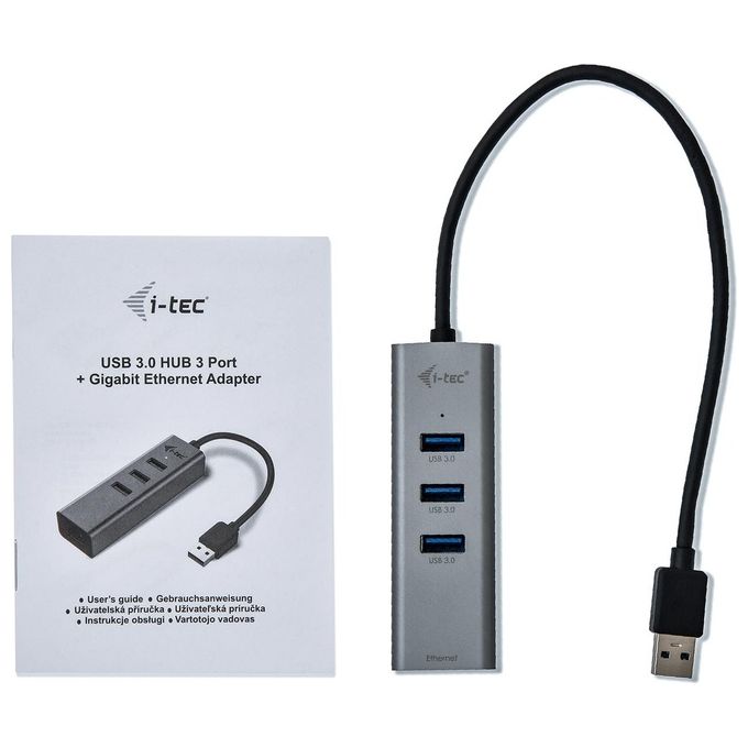 I-Tec Metal U3METALG3HUB Hub di Interfaccia Usb 3.2 Gen 1 Type-A 5000Mbit-s Grigio