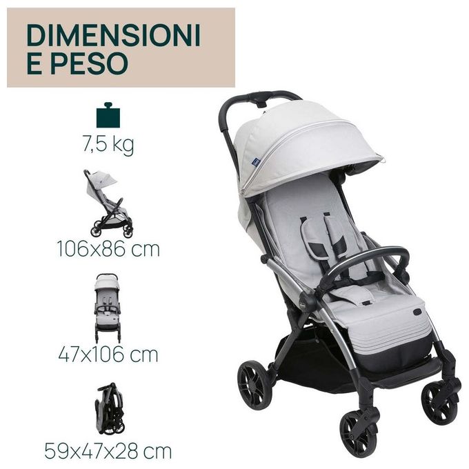 Chicco Passeggino 4 Ruote Goody Xplus Pearl Grey