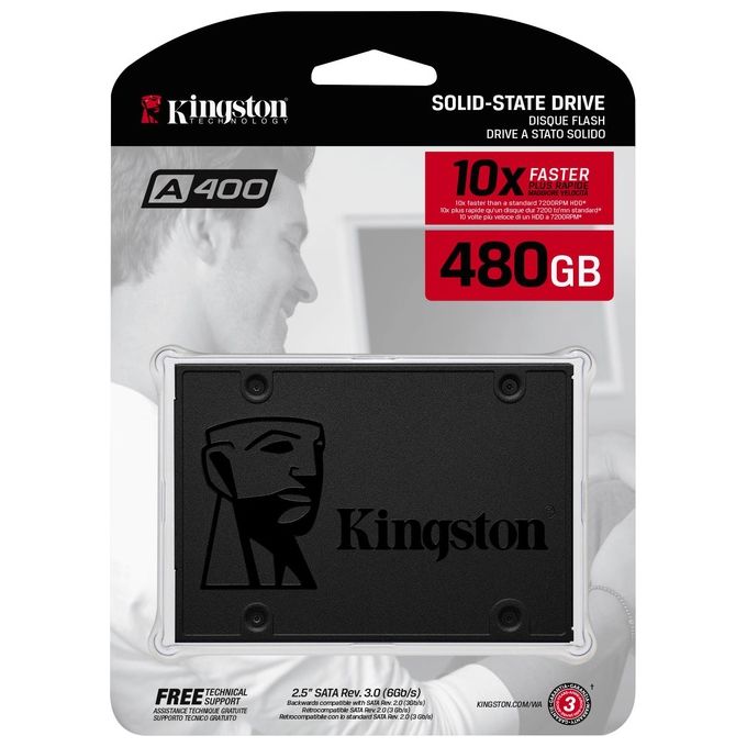 KINGSTON SA400S37-480G Ssd 480Gb Drive a Stato Solido A400 Sata3 2,5