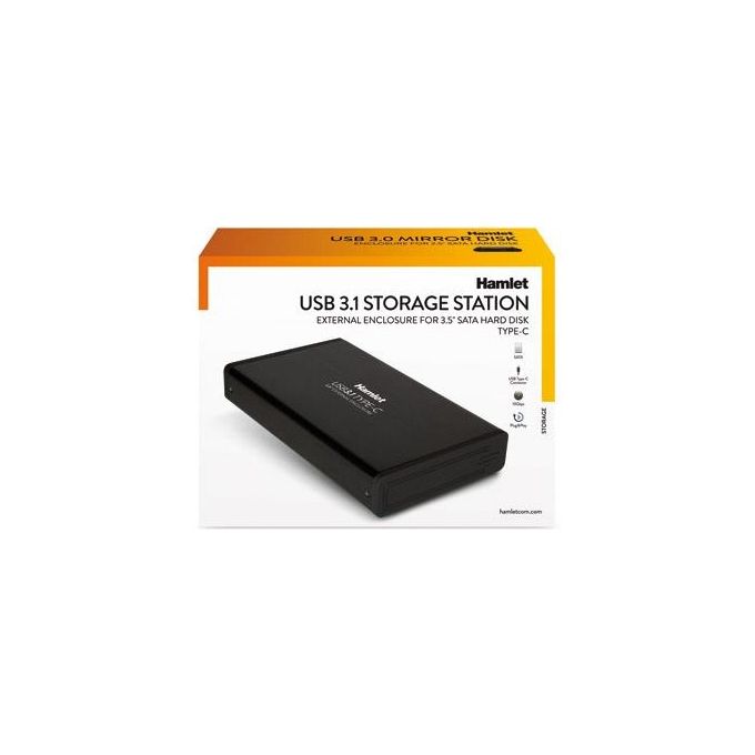 Hamlet HXD35TCU31 Box esterno 3.5 SATA 6Gb-s 600 MBps USB-C