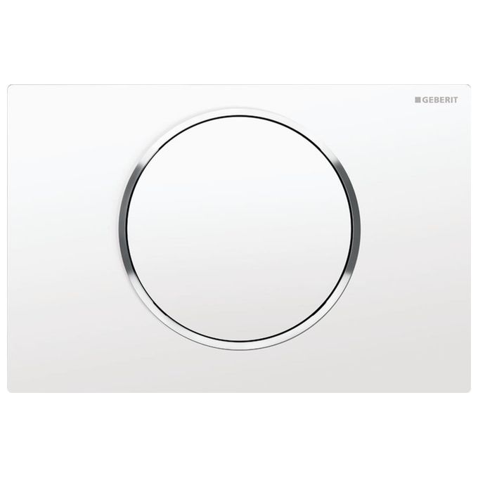Geberit Sigma10 Stop Placca 1 Pulsante Bianco-Cromo-Bianco