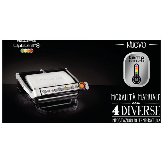 Rowenta GR712D Optigrill+Bistecchiera Intelligente 6 Programmi di Cottura Automatici