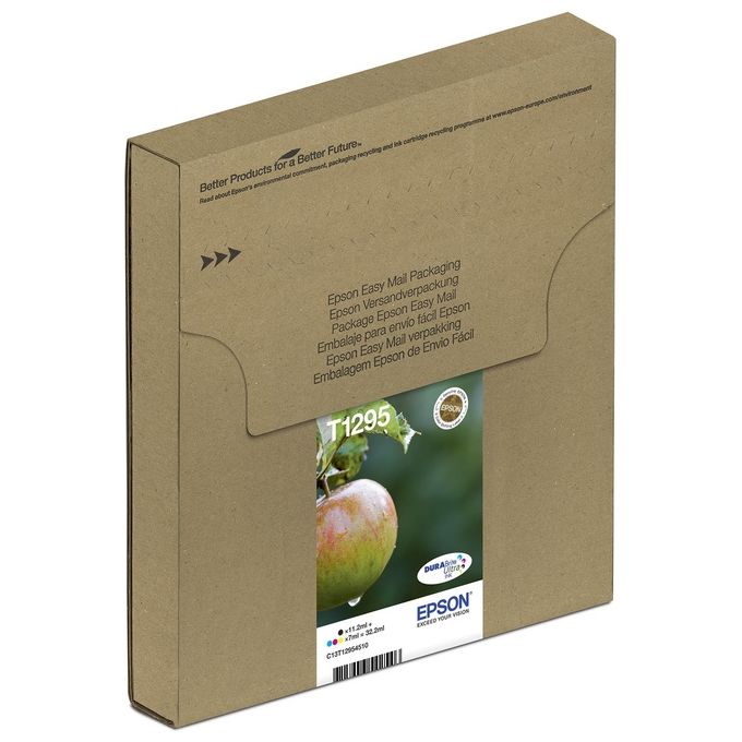Epson Multipack T129 EasyMail Confezione da 4 taglia L nero, giallo, cyan, magenta originale blister cartuccia inchiostro per Stylus SX230, SX235, SX430, SX438, WorkForce WF-3010, 3520, 3530, 3540, 7015, 7515, 7525