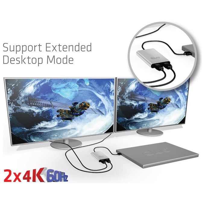 Club3d Adattatore type c tb3 to 2x Displyport p 4k 60hz