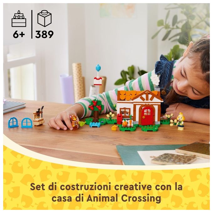 LEGO 77049 Animal Crossing – Isabelle’s House Visit, Set da Costruzione 389 Pezzi con 2 Minifigure, Eta' 6+