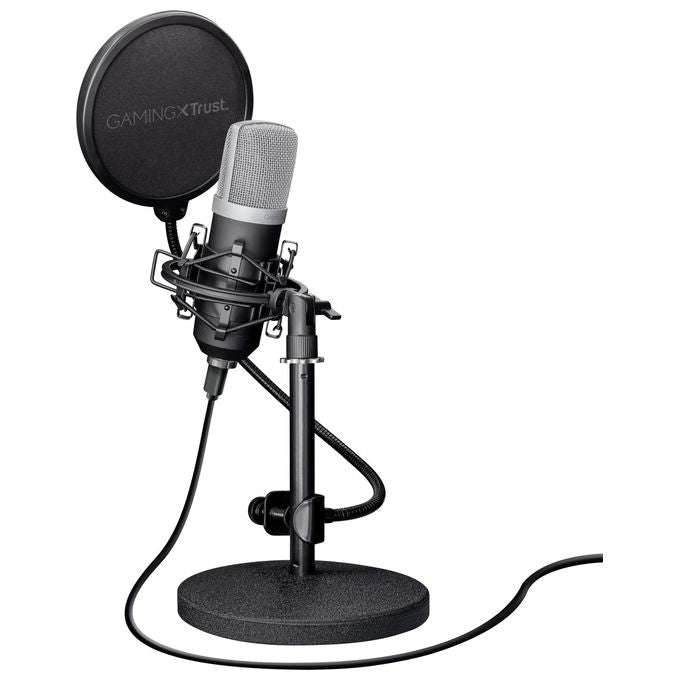 Trust 21753 Emita Microfono Professionale Usb da Studio di Registrazione in Flightcase Nero