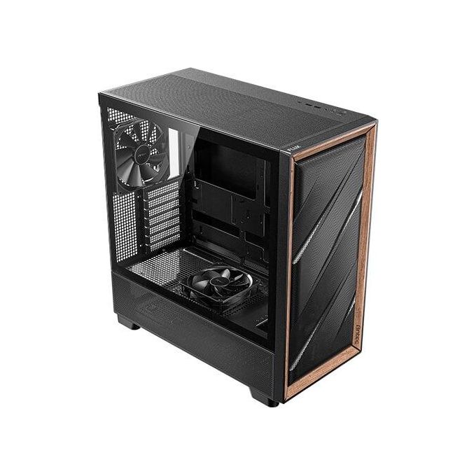 Antec Flux Wood 5 Ventole Pwm Incluse Pannello Frontale ad Alto Flusso d'aria con Legno di Noce Type-C Radiatore da 420mm e Supporto per Scheda Madre con Connessione Posteriore