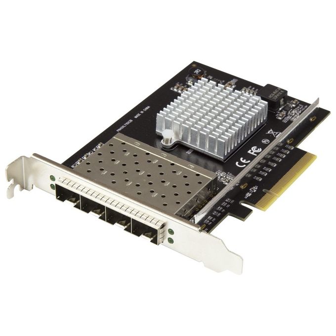 StarTech.com PEX10GSFP4I Scheda di Rete per Server SFP+ a Quattro Porte PCI Express con Chip Intel XL710 Interfaccia Fibra 4 Porte 20000 Mbit-s colore Nero