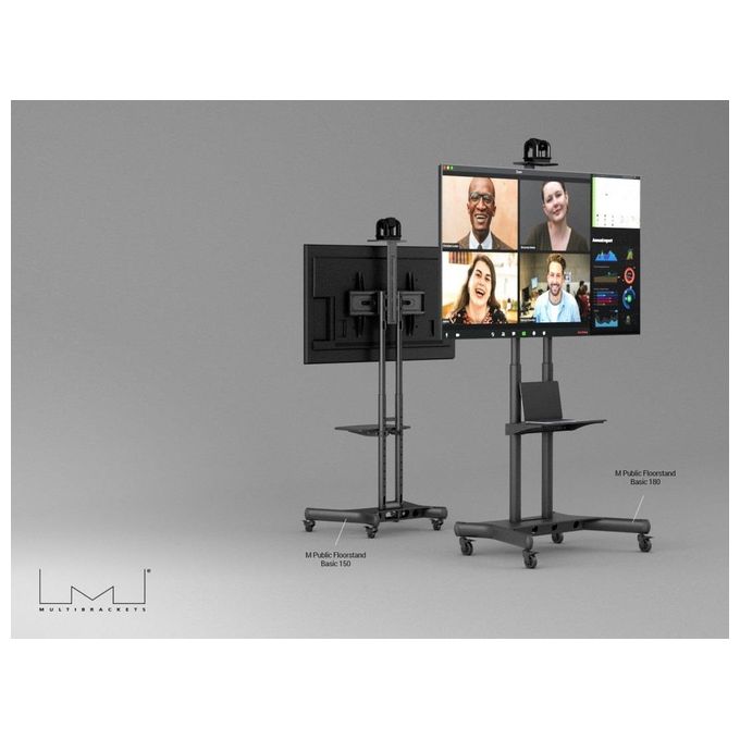 ITB MB4627 Banco a Rotelle per Monitor Portatili a Schermo Piatto Nero