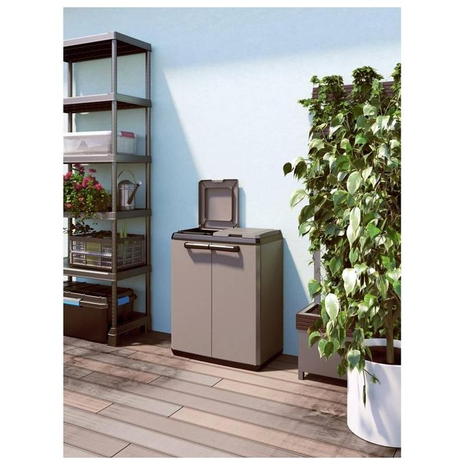 Keter Armadio Raccolta Differenziata Split Basic 68x39x85 cm Grigio-Nero Plastica