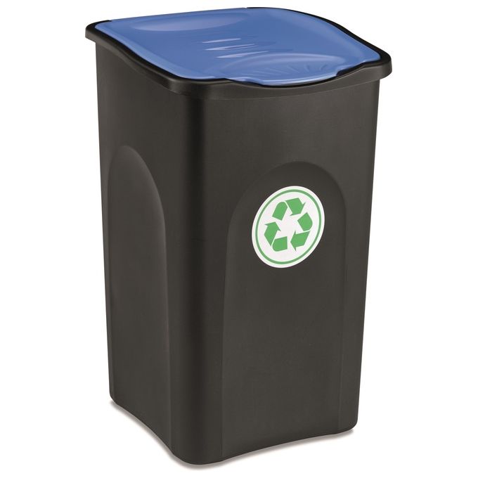Stefanplast Pattumiera Ecogreen 37x37x56cm 50Lt Nero-Blu