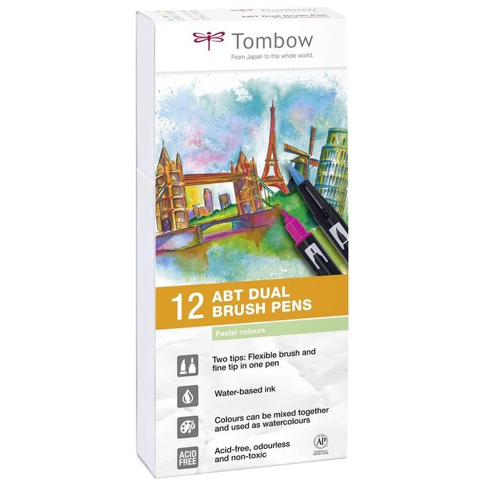Tombow Confezione 12 Pennarelli Dual Brush Pastello