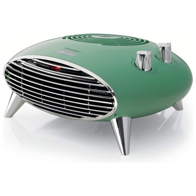 Ariete - 8211 Vintage - Termoventilatore da tavolo, potenza 2 000 W, 2 livelli di calore + ventilazione estiva, termostato regolabile, protezione anti-surriscaldamento, Verde