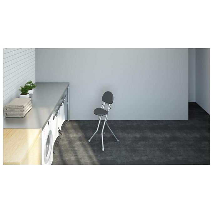 Colombo G254L01P Amigo Sgabello da Stiro Pieghevole Altezza Regolabile 60-72 cm Sedile Imbottito 120 Kg colore Nero