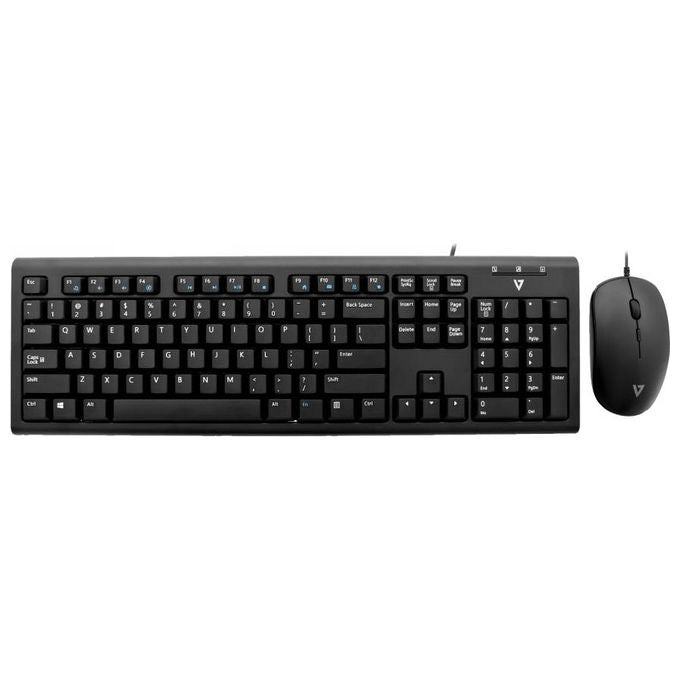 V7 CKU200IT Set Tastiera e Mouse con Cavo Usb e Adattatore PS2