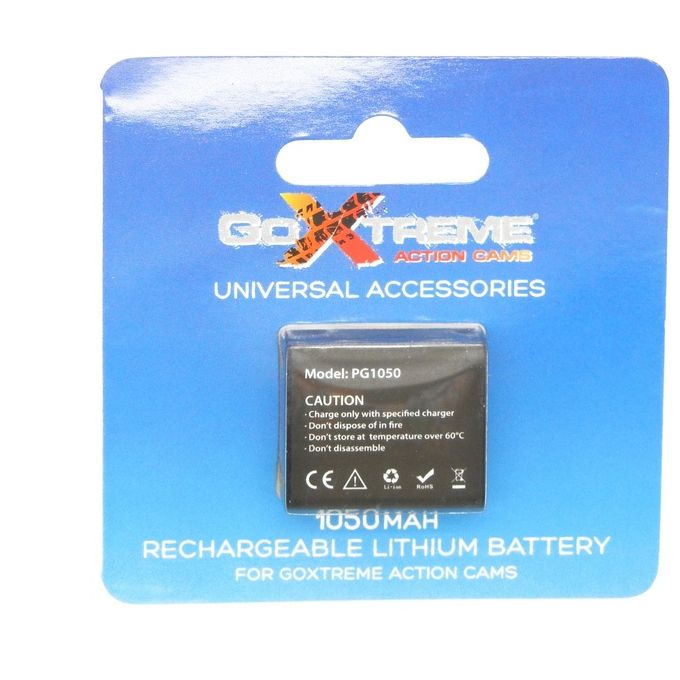 Easypix 1472 GoXtreme Batteria per Action Cam Ioni di Litio 1050 mAh 3.7 V compatibile Rallye Endurance Discovery Pioneer colore Nero