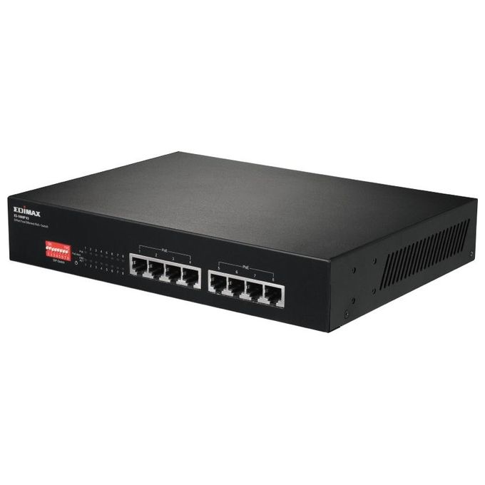 Edimax ES-1008P V2 Switch di Rete Fast Ethernet 10-100 Nero Supporto Power Over Ethernet