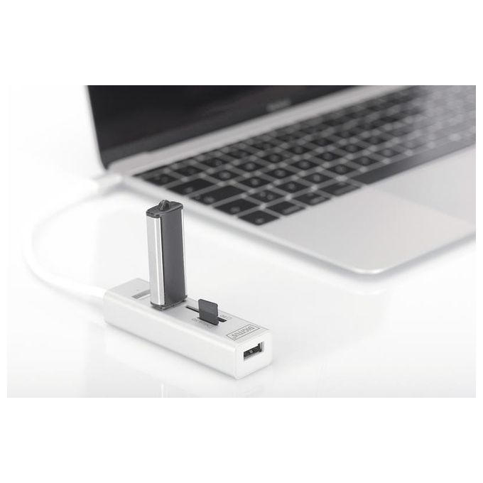 Digitus hub otg 3 porte tipo ''c'' usb 2.0 con lettore di schede