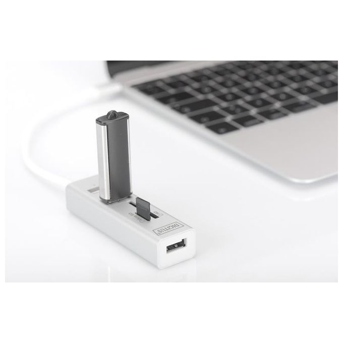 Digitus hub otg 3 porte tipo ''c'' usb 2.0 con lettore di schede