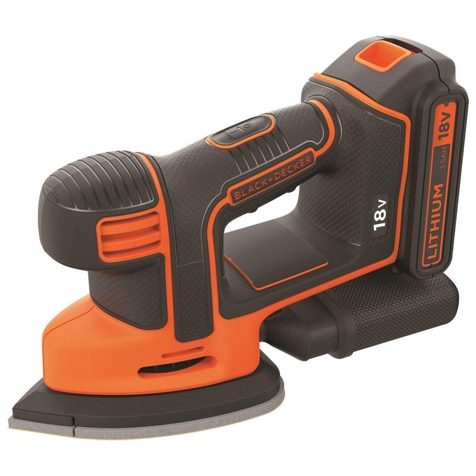 Black+Decker Levigatrice Mouse per Dettagli Alimentazione Batteria Litio 18v 1,5 ah con Accessori