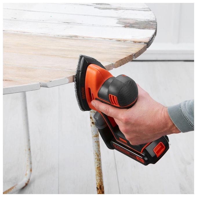 Black+Decker Levigatrice Mouse per Dettagli Alimentazione Batteria Litio 18v 1,5 ah con Accessori