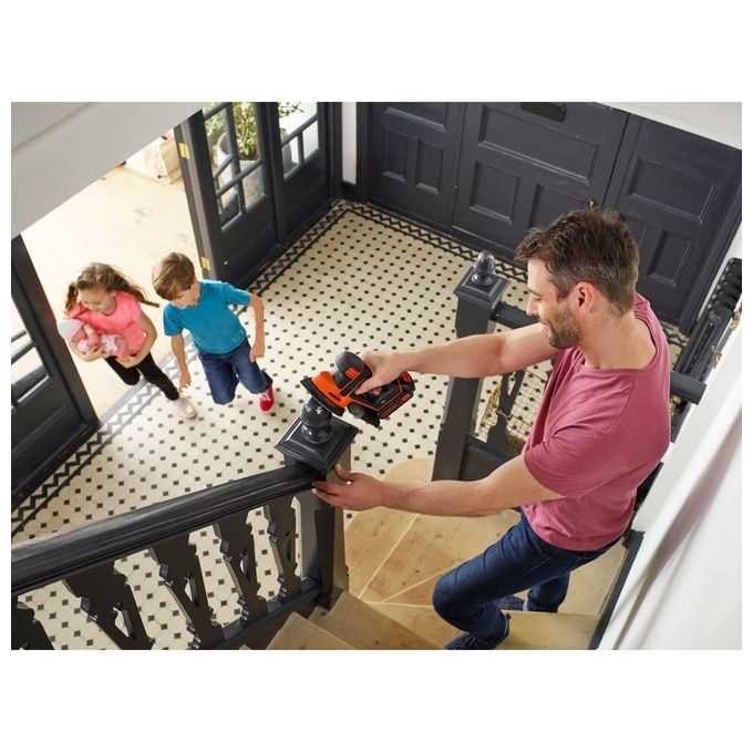 Black+Decker Levigatrice Mouse per Dettagli Alimentazione Batteria Litio 18v 1,5 ah con Accessori