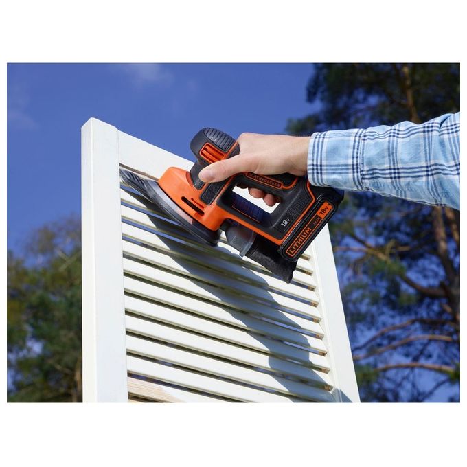 Black+Decker Levigatrice Mouse per Dettagli Alimentazione Batteria Litio 18v 1,5 ah con Accessori